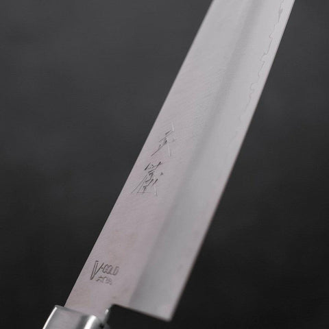Santoku VG-1 Polished Western Mahogany Blue Handle 170mm-[Musashi]-[Japanese-Kitchen-Knives]