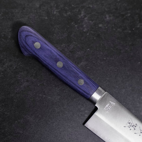 Santoku VG-1 Polished Western Mahogany Blue Handle 170mm-[Musashi]-[Japanese-Kitchen-Knives]