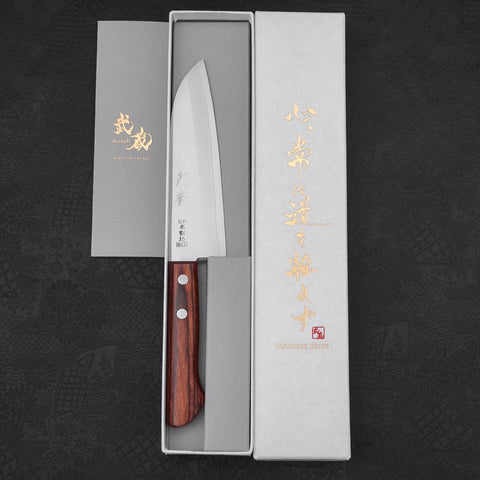 Santoku VG-1 Polished Western Mahogany Handle 140mm-[Musashi]-[Japanese-Kitchen-Knives]