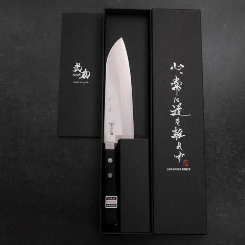 Santoku VG-1 Polished Western Square-Shaped Handle 165mm-[Musashi]-[Japanese-Kitchen-Knives]