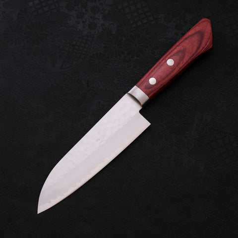 Santoku VG-1 Tsuchime Damasco Mango Occidental Rojo 130mm