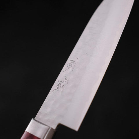 Santoku VG-1 Tsuchime Damasco Mango Occidental Rojo 130mm
