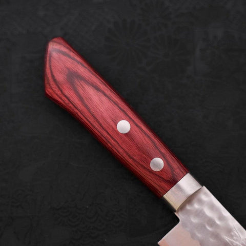 Santoku VG-1 Tsuchime Damasco Mango Occidental Rojo 130mm