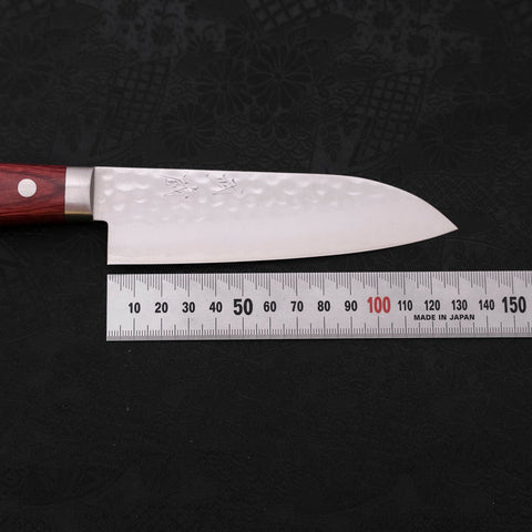 Santoku VG-1 Tsuchime Damasco Mango Occidental Rojo 130mm