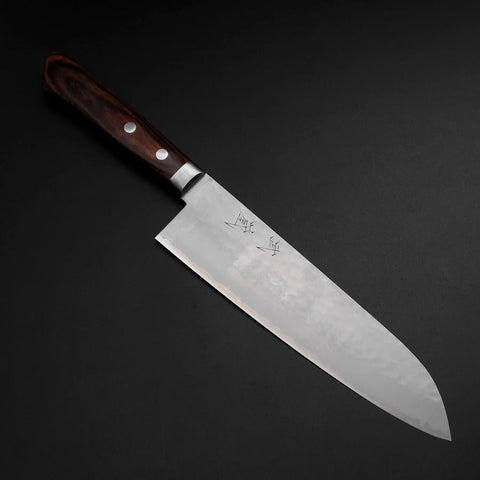 Santoku VG-1 Tsuchime Western Mahogany Handle 180mm-[Musashi]-[Japanese-Kitchen-Knives]