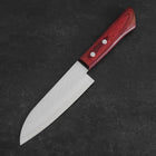 Santoku VG-1 Tsuchime Western Red Mahogany Handle 130mm (Tsuba Nashi)-[Musashi]-[Japanese-Kitchen-Knives]