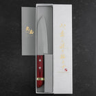 Santoku VG-1 Tsuchime Western Red Mahogany Handle 130mm (Tsuba Nashi)-[Musashi]-[Japanese-Kitchen-Knives]