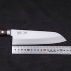 Santoku VG-1 Tsuchime Western Tsuba Mahogany Handle 165mm-[Musashi]-[Japanese-Kitchen-Knives]