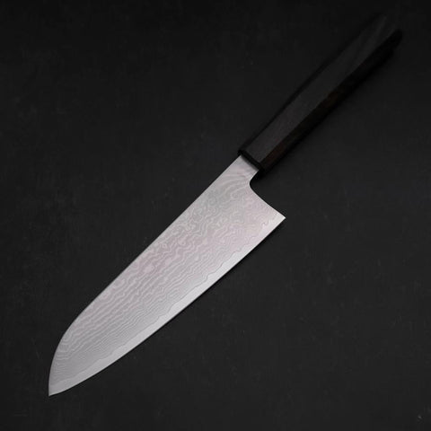 Santoku VG-10 Damascus Ashwood Handle 165mm-[Musashi]-[Japanese-Kitchen-Knives]