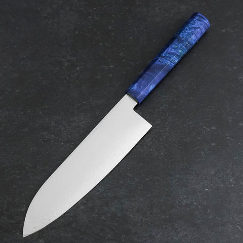 Santoku VG-10 Damascus Blue Birch Handle 180mm-[Musashi]-[Japanese-Kitchen-Knives]