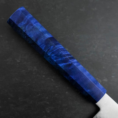 Santoku VG-10 Damascus Blue Birch Handle 180mm-[Musashi]-[Japanese-Kitchen-Knives]