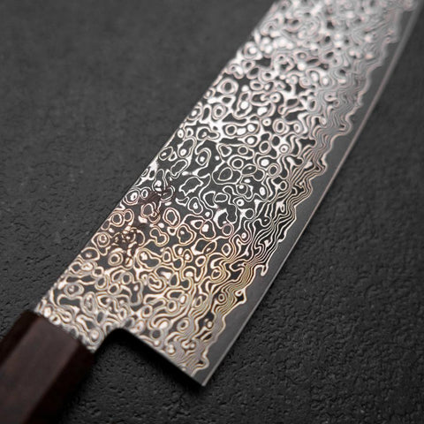 Santoku VG-10 Damascus Brown Birch Handle 165mm (6.5”)-[Musashi]-[Japanese-Kitchen-Knives]