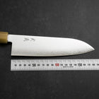 Santoku VG-10 Damascus Buffalo Dark Pink Maple Handle 180mm-[Musashi]-[Japanese-Kitchen-Knives]