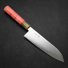 Santoku VG-10 Damascus Buffalo Dark Pink Maple Handle 180mm-[Musashi]-[Japanese-Kitchen-Knives]