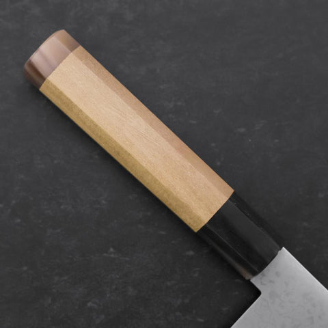 Santoku VG-10 Damascus Double Buffalo Capped Magnolia Handle 180mm-[Musashi]-[Japanese-Kitchen-Knives]