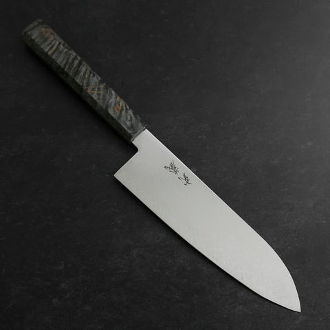 Santoku VG-10 Damascus Gray Birch Handle 180mm-[Musashi]-[Japanese-Kitchen-Knives]