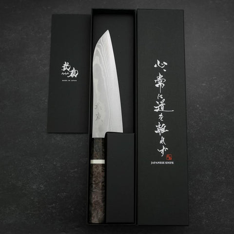 Santoku VG-10 Damascus Maple Handle 180mm-[Musashi]-[Japanese-Kitchen-Knives]