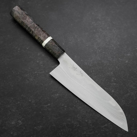 Santoku VG-10 Damascus Maple Handle 180mm-[Musashi]-[Japanese-Kitchen-Knives]