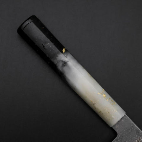 Santoku VG-10 Damascus Ocean White Black Gold Handle 165mm (6.5”)-[Musashi]-[Japanese-Kitchen-Knives]