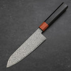 Santoku VG-10 Damascus Shitan Ebony Handle 165mm-[Musashi]-[Japanese-Kitchen-Knives]