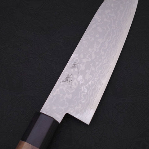 Santoku VG-10 Damascus Walnut Handle 165mm-[Musashi]-[Japanese-Kitchen-Knives]