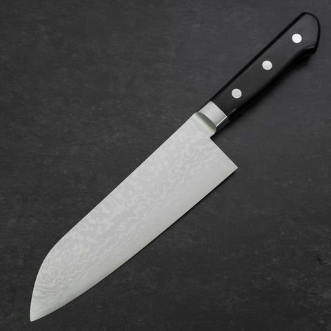 Santoku VG-10 Damascus Western Black Handle 170mm (6.7”)-[Musashi]-[Japanese-Kitchen-Knives]