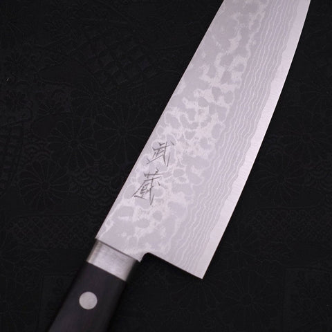 Santoku VG-10 Damascus Western Black Handle 170mm-[Musashi]-[Japanese-Kitchen-Knives]