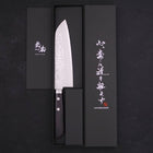 Santoku VG-10 Damascus Western Black Handle 170mm-[Musashi]-[Japanese-Kitchen-Knives]