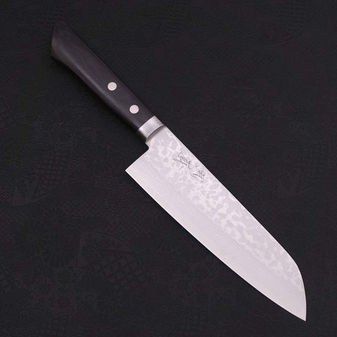 Santoku VG-10 Damascus Western Black Handle 170mm-[Musashi]-[Japanese-Kitchen-Knives]