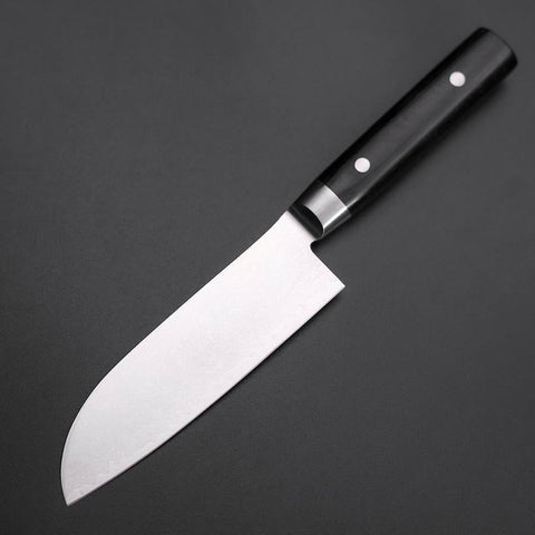 Santoku VG-10 Damascus Western Black Round Handle 135mm (5.3”)-[Musashi]-[Japanese-Kitchen-Knives]