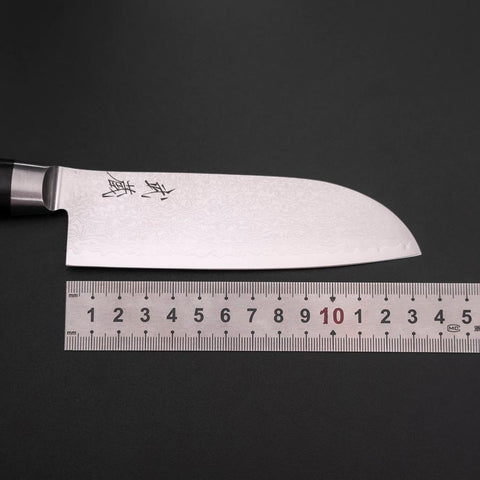 Santoku VG-10 Damascus Western Black Round Handle 135mm (5.3”)-[Musashi]-[Japanese-Kitchen-Knives]