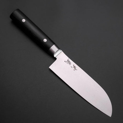 Santoku VG-10 Damascus Western Black Round Handle 135mm (5.3”)-[Musashi]-[Japanese-Kitchen-Knives]