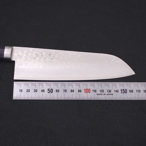 Santoku VG-10 Damascus Western Dark Blue Handle 170mm-[Musashi]-[Japanese-Kitchen-Knives]