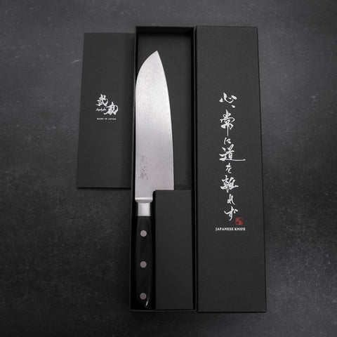 Santoku VG-10 Damascus Western Round Handle 180mm (7”)-[Musashi]-[Japanese-Kitchen-Knives]
