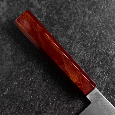 Santoku VG-10 Damascus Yamanaka Red Urushi Handle 165mm (6.5”)-[Musashi]-[Japanese-Kitchen-Knives]