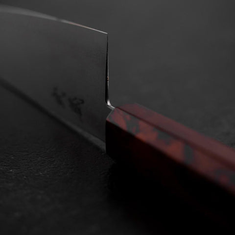 Santoku VG-10 Damasco Yamanaka Mango Urushi Rojo 165mm
