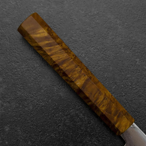 Santoku VG-10 Damascus Yellow-Brown Birch Handle 180mm (7”)-[Musashi]-[Japanese-Kitchen-Knives]
