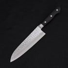 Santoku VG-10 Mirror Tsuchime Damascus Western Black Handle 180mm-[Musashi]-[Japanese-Kitchen-Knives]