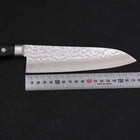 Santoku VG-10 Mirror Tsuchime Damascus Western Black Handle 180mm-[Musashi]-[Japanese-Kitchen-Knives]