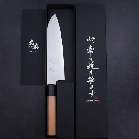 Santoku VG-10 Polished Japanese Cherry Handle 180mm-[Musashi]-[Japanese-Kitchen-Knives]