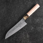 Santoku VG-10 Polished Sakura Buffalo Light Pink Maple Handle 175mm-[Musashi]-[Japanese-Kitchen-Knives]