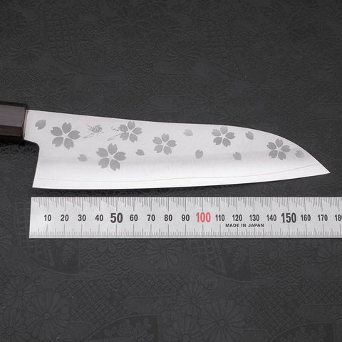 Santoku VG-10 Polished Sakura Ebony Handle 175mm-[Musashi]-[Japanese-Kitchen-Knives]
