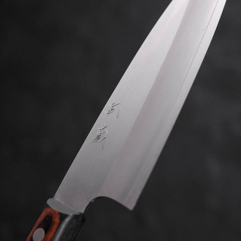 Santoku VG-10 Polished Western Black Brown Handle 170mm-[Musashi]-[Japanese-Kitchen-Knives]