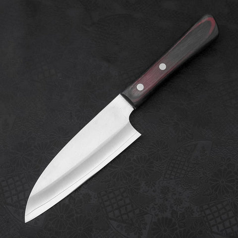 Santoku VG-10 Polished Western Black Red Handle 150mm-[Musashi]-[Japanese-Kitchen-Knives]