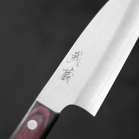 Santoku VG-10 Polished Western Black Red Handle 150mm-[Musashi]-[Japanese-Kitchen-Knives]