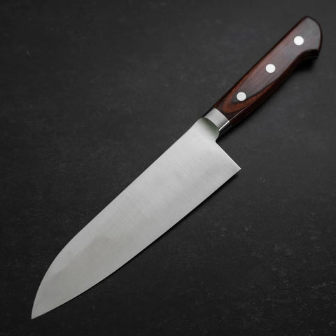 Santoku VG-10 Polished Western Mahogany Handle 180mm-[Musashi]-[Japanese-Kitchen-Knives]