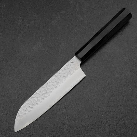 Santoku VG-10 Tsuchime Buffalo Ebony Handle 165mm-[Musashi]-[Japanese-Kitchen-Knives]