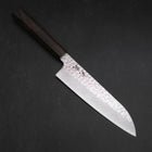Santoku VG-10 Tsuchime Damascus Ashwood Handle 180mm (7”)-[Musashi]-[Japanese-Kitchen-Knives]