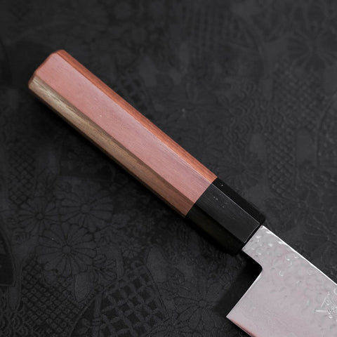 Santoku VG-10 Tsuchime Damascus Walnut Handle 165mm-[Musashi]-[Japanese-Kitchen-Knives]