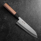 Santoku VG-10 Tsuchime Damascus Walnut Handle 165mm-[Musashi]-[Japanese-Kitchen-Knives]